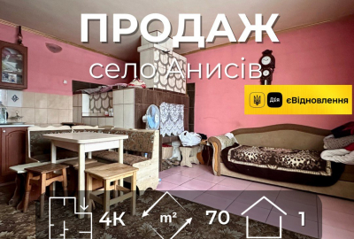 Продаж ч/б 50м2+окремий будинок 45м2,20,6соток землі,село Анисів