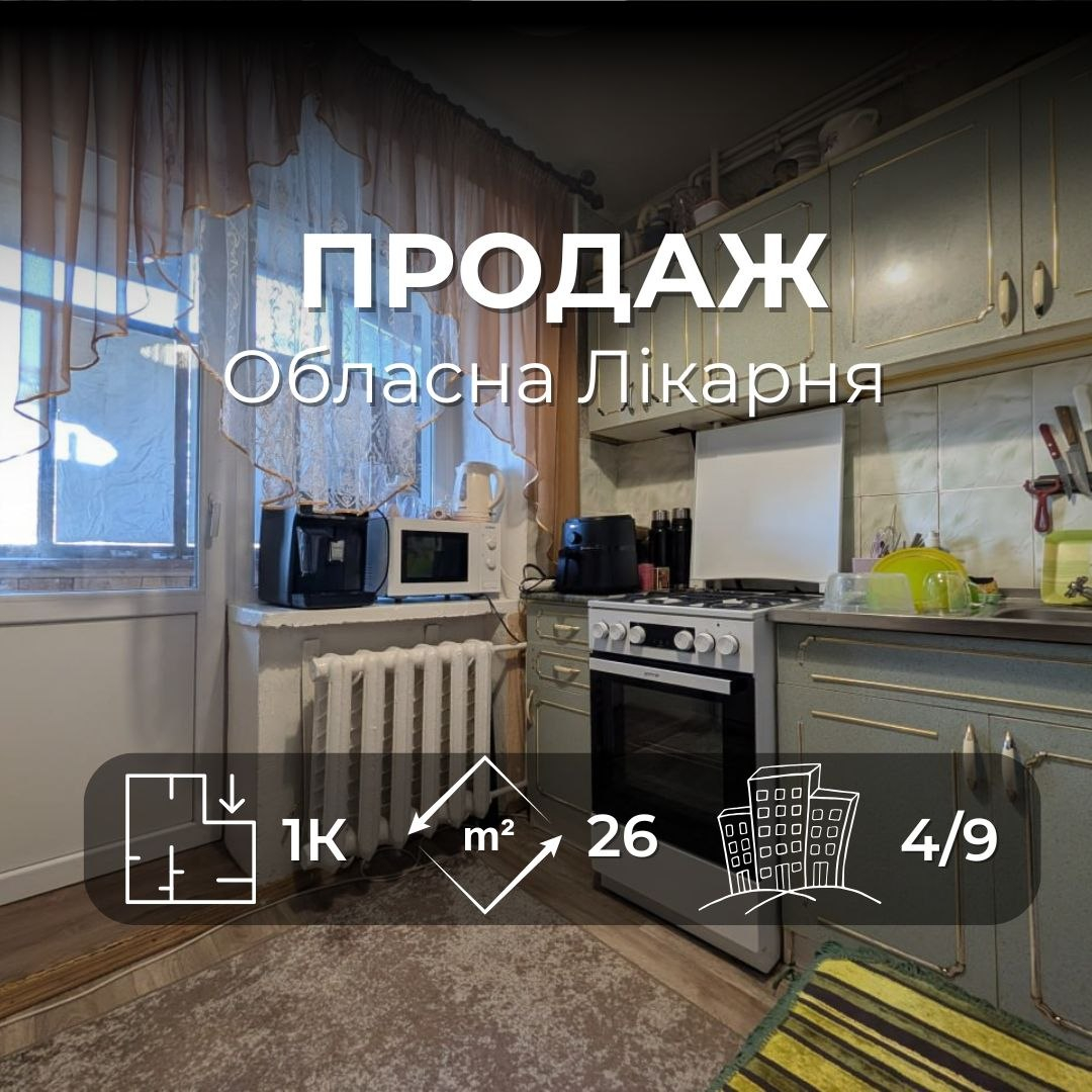Однокімнатна квартира біля обласної лікарні готова до проживання. Фото 1