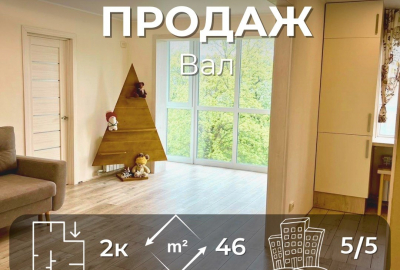Продаж двокімнатної квартири на Валу з чудовим ремонтом та меблями