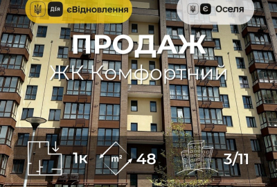 ЖК Комфортний,1 кімнатна 48м2,автономне опалення,р-н Масани