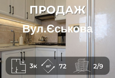 3-кімнатна квартира з ремонтом та автономним опаленням на Стрілецькій набережній
