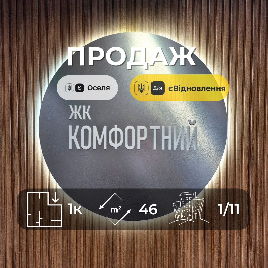Нова 1-кімнатна квартира ЖК Комфорт. Фото 1