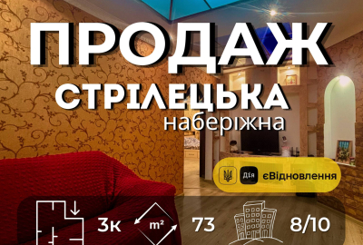 3-кімнатна квартира, 73 м², 8 поверх | Євроремонт | єВідновлення