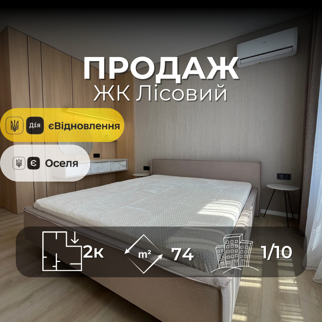 Продається стильна 2-на квартира ЖК "Лісовий", Ялівщина. Фото 1